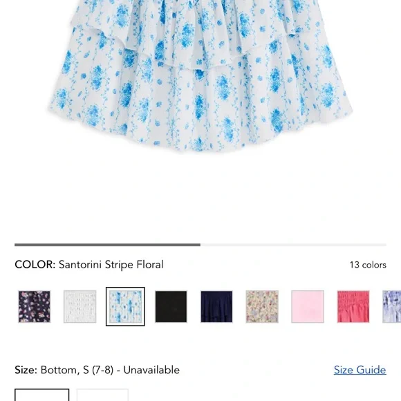 Katie J NYC Santorini Girls Floral Ruffle Skirt Sz Small 7/8 Bloomingdale’s NWT - Picture 2 of 6